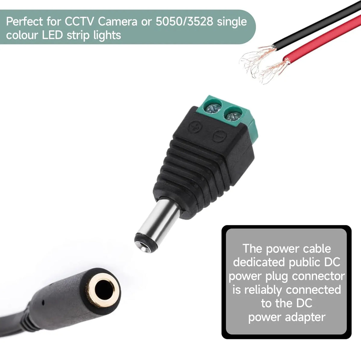 12V Male and Female Barrel Connectors 10 Pairs DC Power Jack