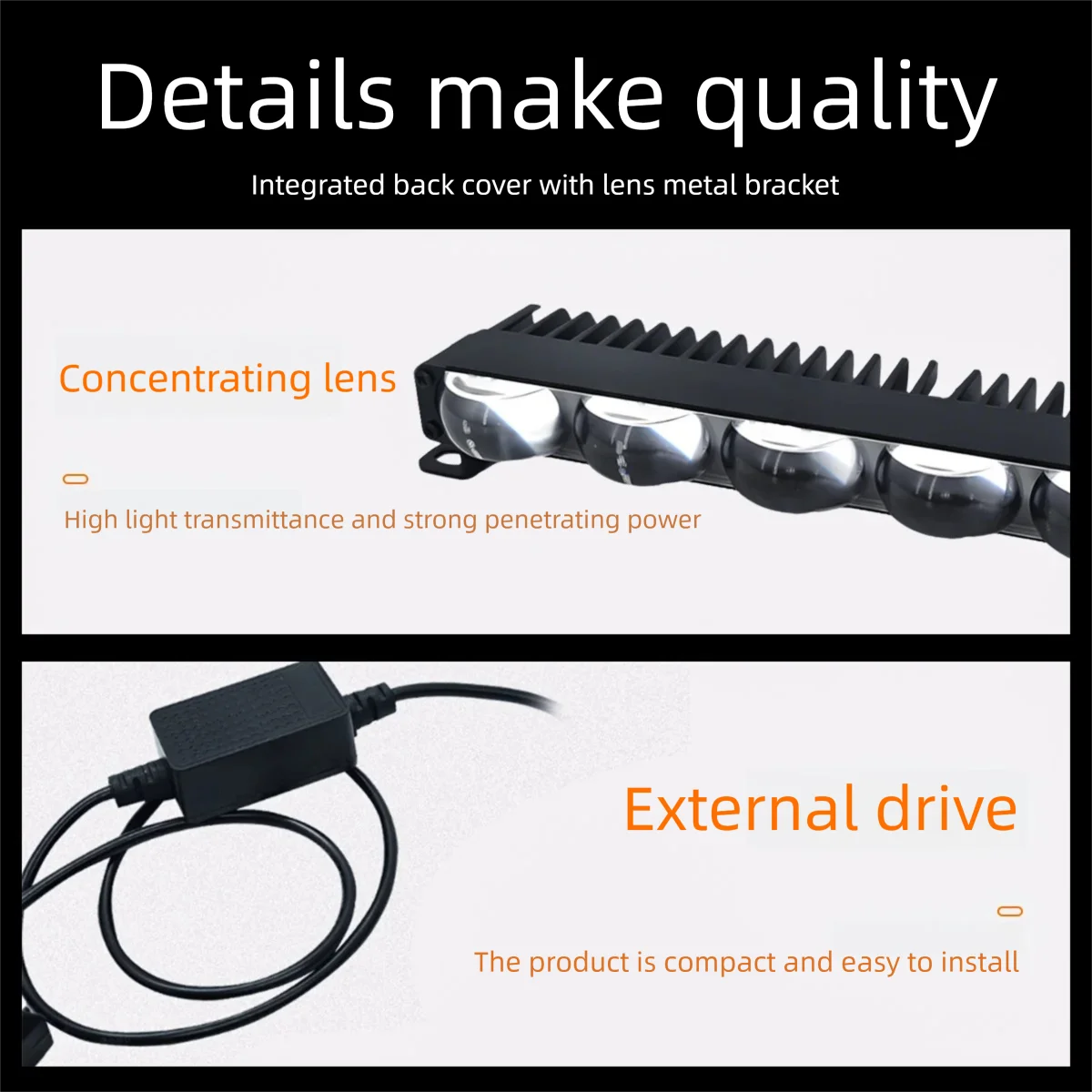 Mini LED Headlight Bumper Fog Lamps Projector Lens Car Grill