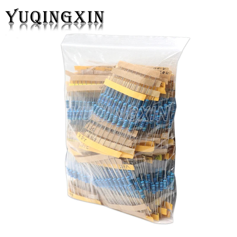 1100pcs 1/2W Metal Film Resistor Kit 1% 0.1 ohm - 2.2M 110 V