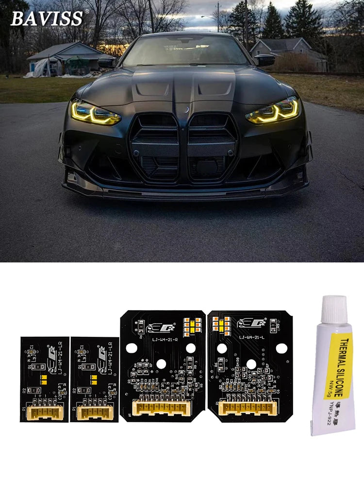 DRL LED Modules Board Set Replacement for BMW M3 G80 M4 G82 G83 G22 Laserlight US EU Spec 2021 Onwards