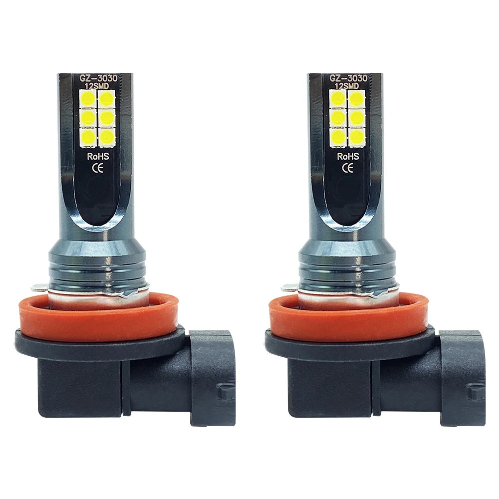 2Pcs H8 H9 H11 LED Car Fog Light Bulbs DRL Motorcycle Headli