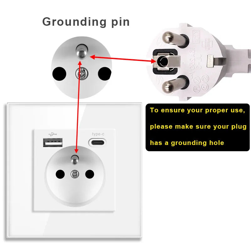NYWP Touch Switch French Wall Socket Led Wall Light Switches