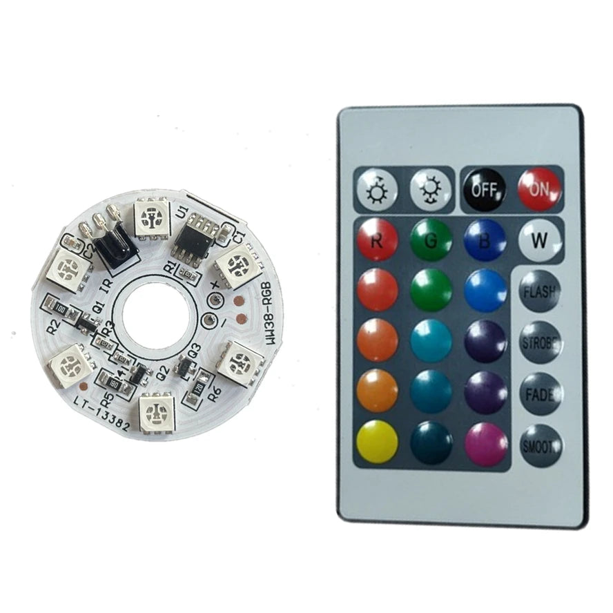 10 1PCS 5V RGB LED Lights Plate Linkage Control Colorful Source Wireless Remote Car Interior Ambient Light LED Beads COB Chip
