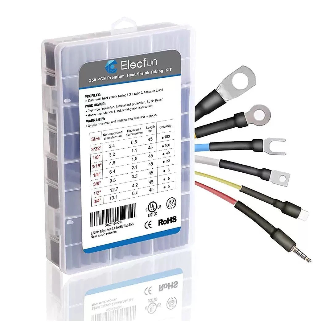 Double Layer Radiation-Crosslinked Polyolefin & Hot Melt Adhesive Heat Shrink Tubing - Insulation Waterproof Sealing Anti-Corros