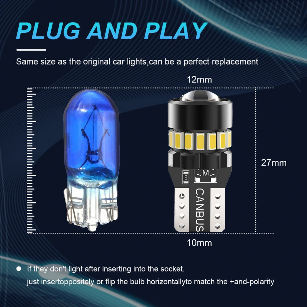 NLpearl 2PCS T10 W5W LED Canbus No Error 194 168 Bulb Car Si