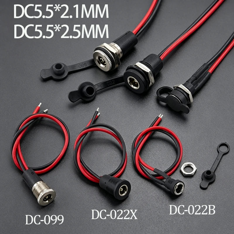 1Set Waterproof C-022B DC-022X DC-099 D5.5 2.1mm/2.5mm DC Po