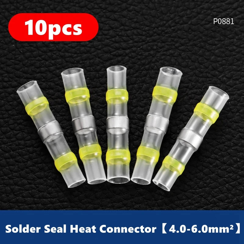 10/50/100 PCS Solder Seal Wire Butt Connectors Welding Ring Heat Shrink Terminal Waterproof Insulated Electrical Wire Terminals