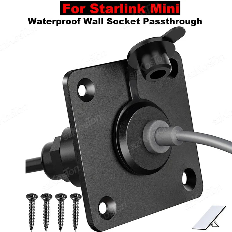 Waterproof Wall Socket Passthrough for Starlink Mini DC 5.5 