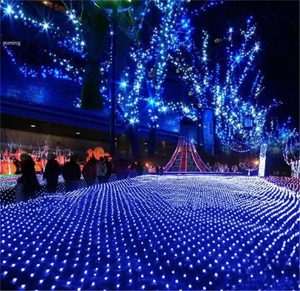 LED Net Christmas Lights 3M X 2M 204LEDS AC110V/220V Led Mesh Led Net Lights Garland Lights Waterproof For Xmas New Year Holiday