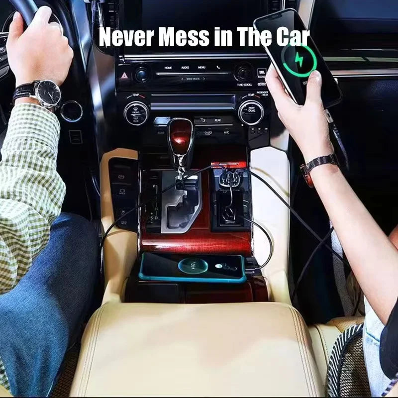 250W 5-in-1 PD QC3.0 Car Charger Fast Charging USB C for IPh