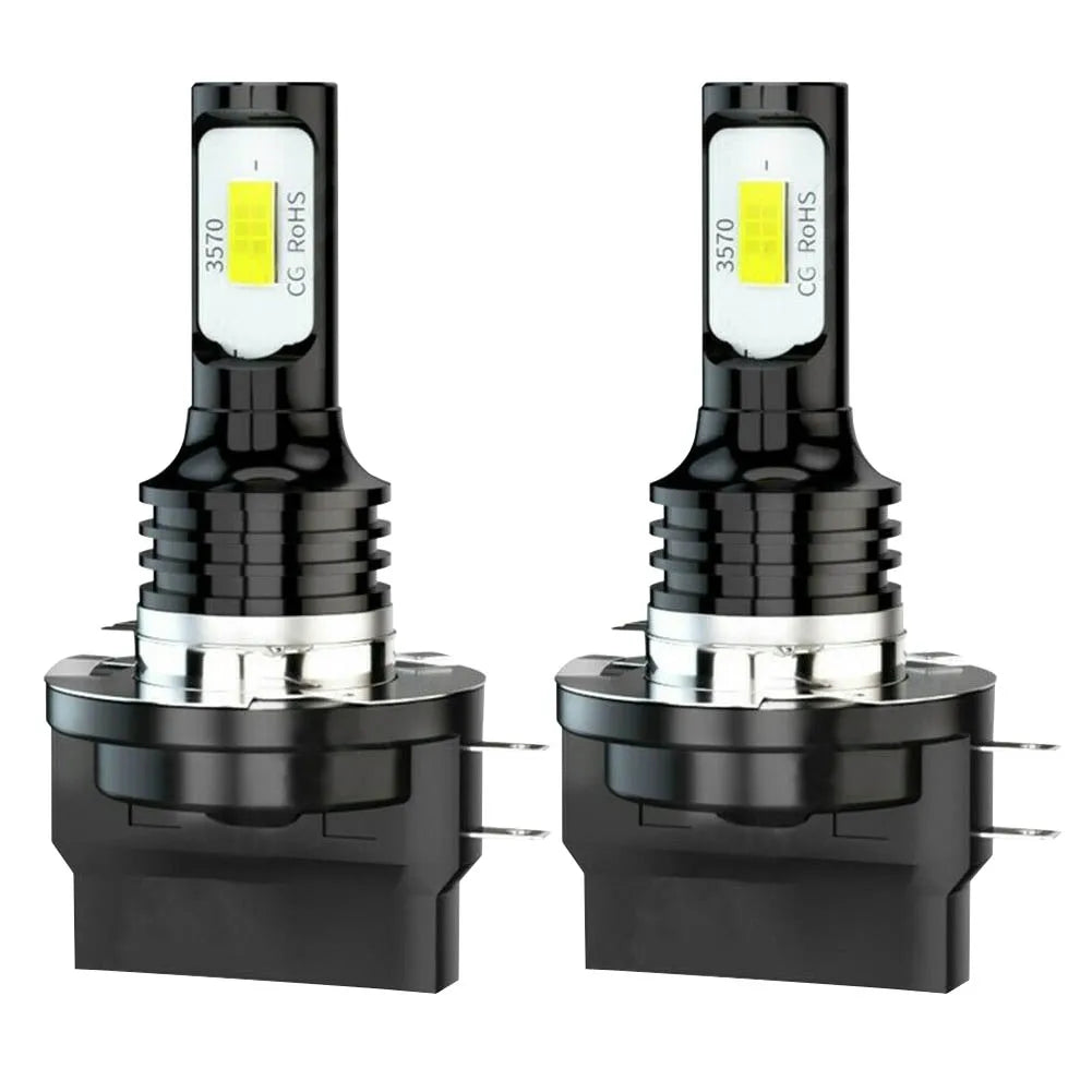 2Pcs H15 LED H11B Headlight Bulbs Canbus Error Free 6000K Wh