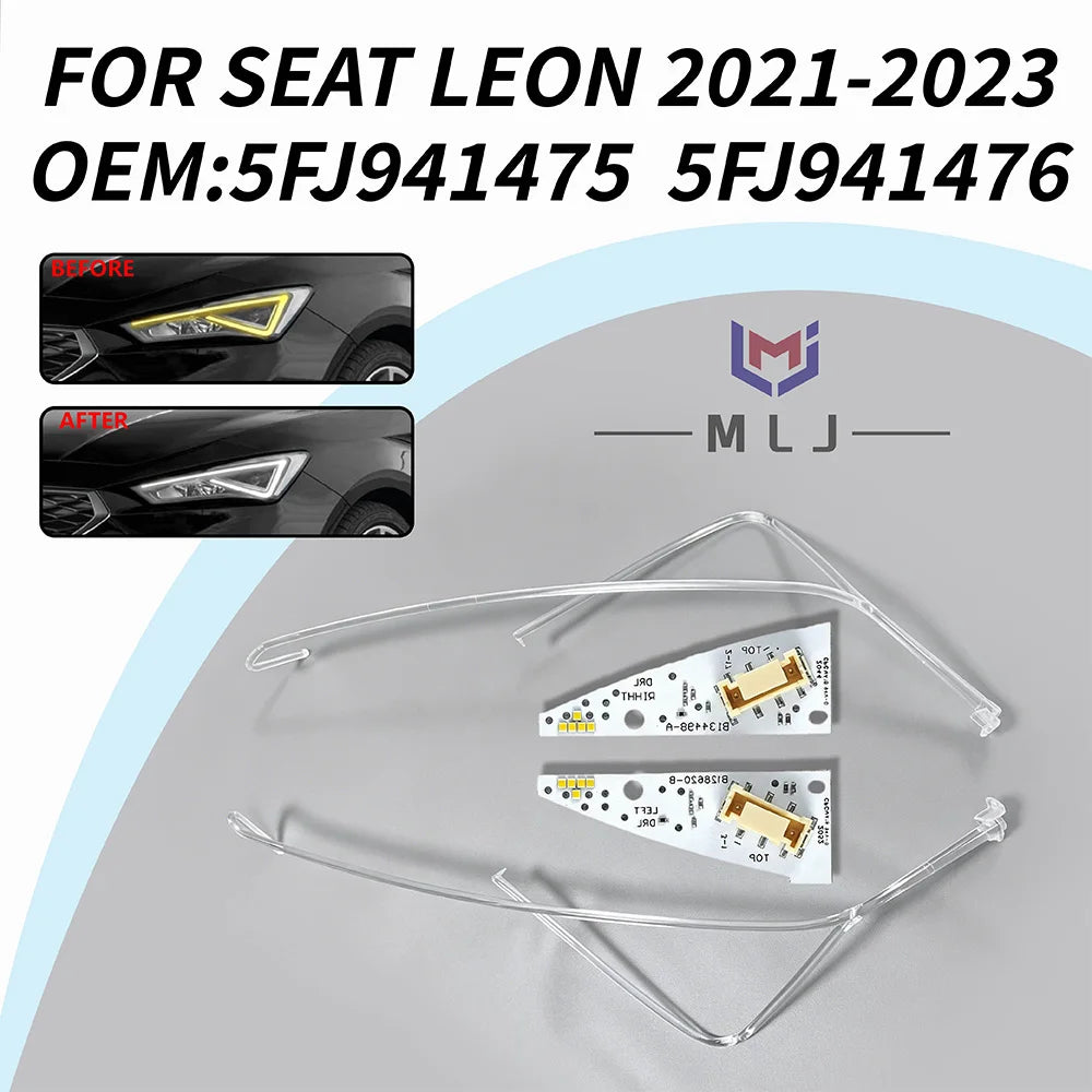Angel Eyes Light Source Guide Plate Tube Strips For SEAT Leon 2021-2023 Headlight Replacement Spare Parts for