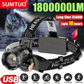 2024 Newest Powerful LED Headlamp 800W LED IR Sensor Recharg