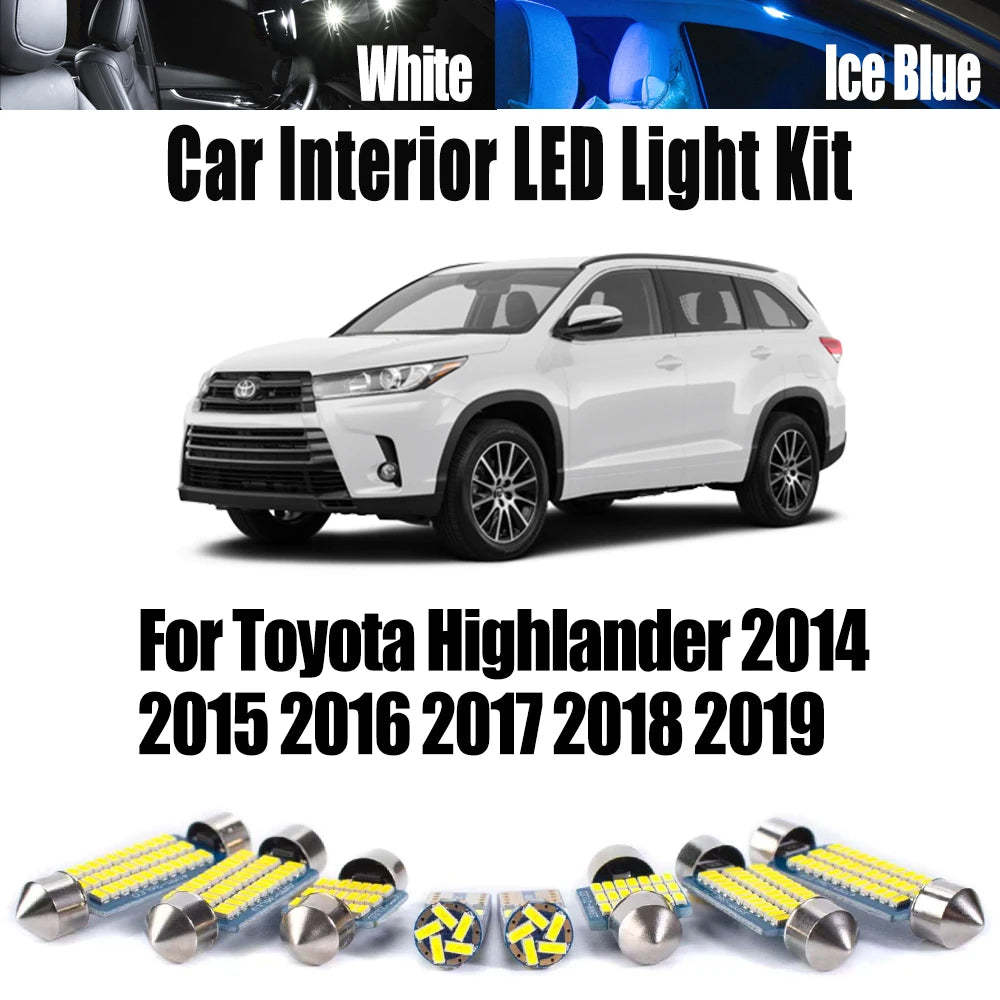 Bulb Light Kit For Toyota Highlander 2014 2015 2016 2017 2018 2019 Canbus Car Number Plate Lamp