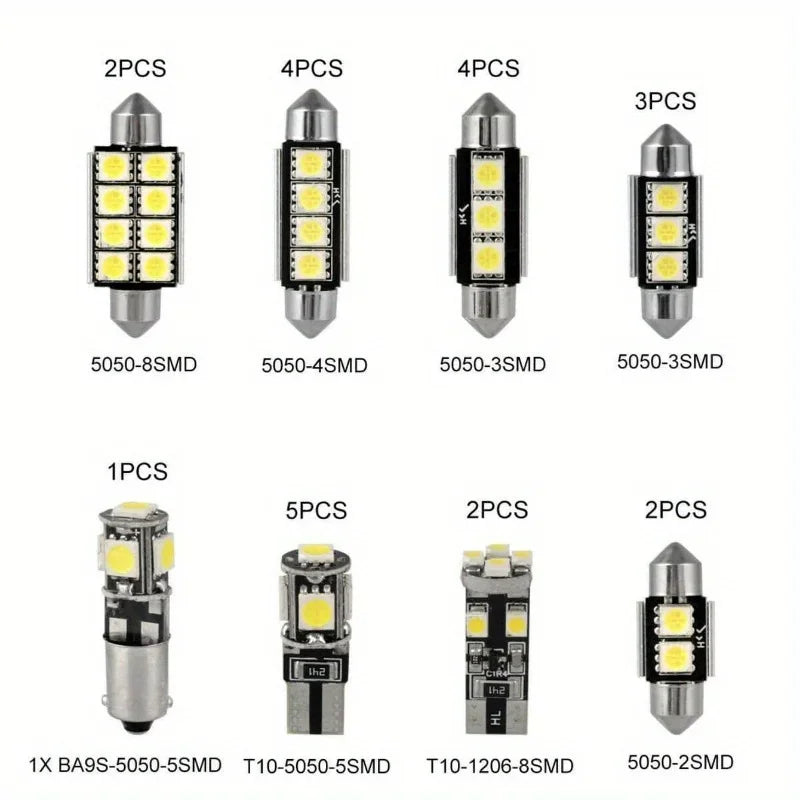 23pcs Car LED Light Kit T10 Interior & License Plate Bulbs D