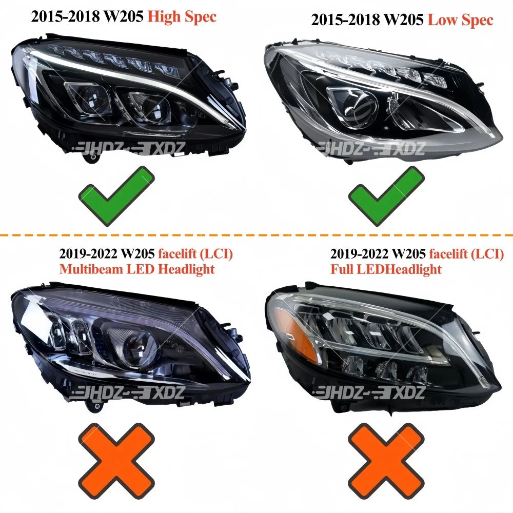 DRL RGB Multi-Color Plug&Play For Mercedes C-Class W205 C217 C300 C350 C200 C180 2015-18 Daytime Running