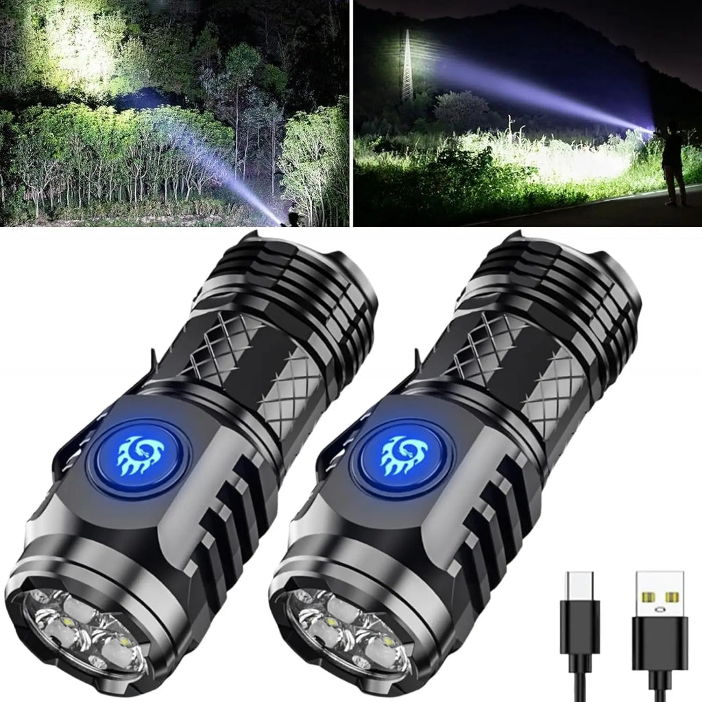 High Quality 3 SST20 LED Flashlight Built-in Battery USB Rechargeable Pen Clip Head Flashlight Waterproof Camping Hiking Torch