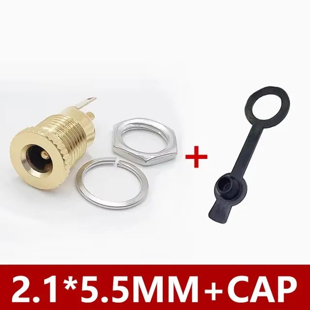 10/50PCS DC099 5.5 mm X 2.1mm DC Power Jack Socket 5.5 2.1 Female Panel Mount Connector 5.5 2.5mm Metal DC-099 Open Hole 11MM