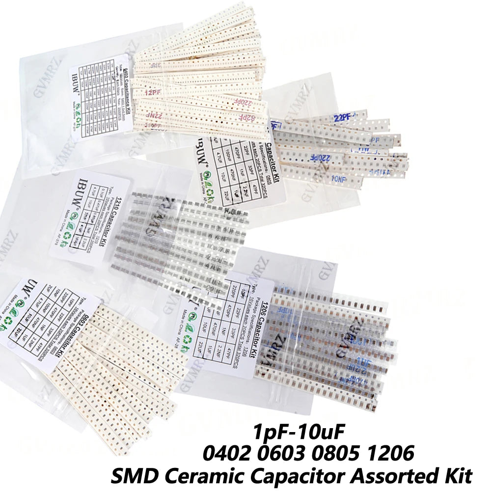 0402 0603 0805 1206 SMD Ceramic Capacitor Assorted Kit 1pF -