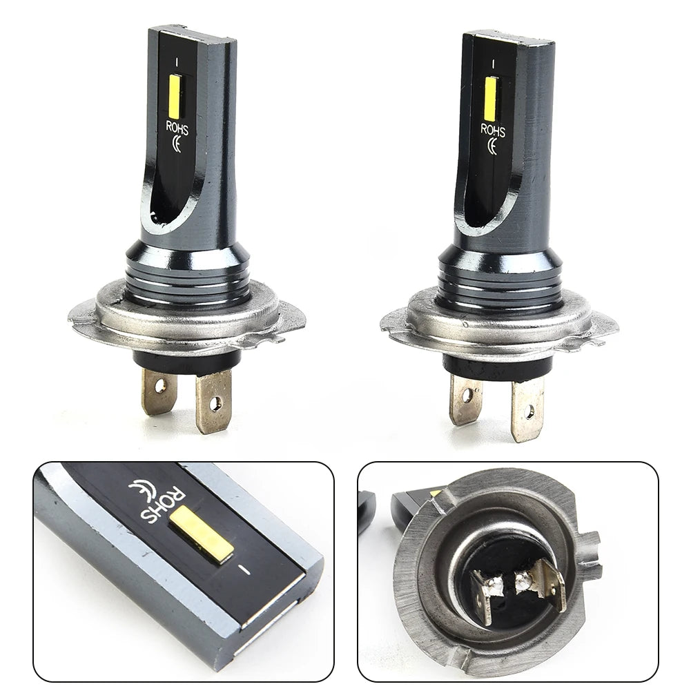 2pcs 12V-24V 6SMD H7 LED Headlight Mini Bulb Hi/Low Bulbs Be