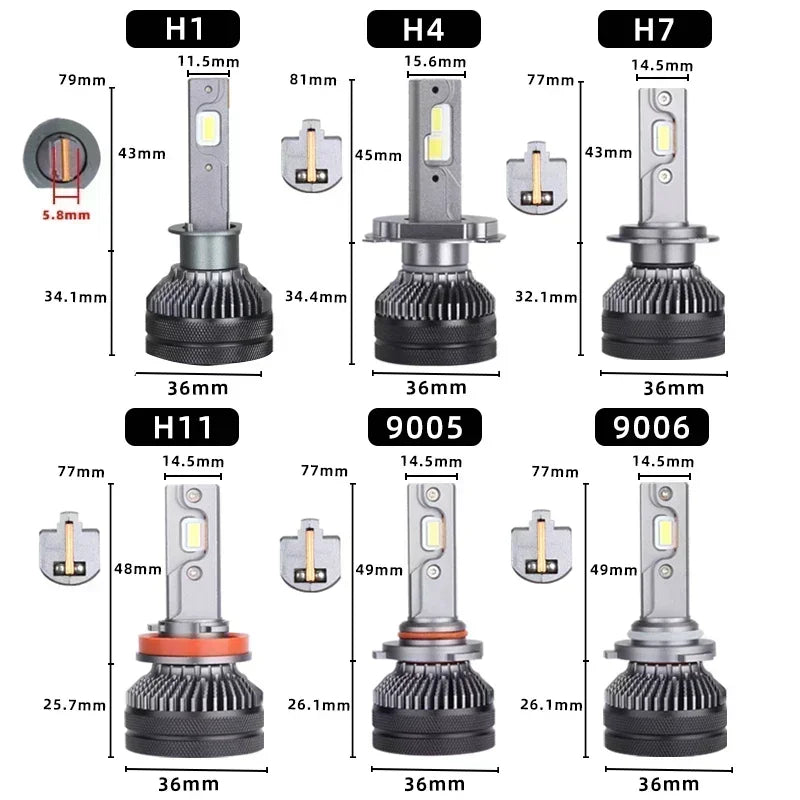 DAWNKNIGHT K5C Led Lamp Double Copper Tube 4300K 110W H7 H4 