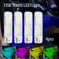 1/2/4pcs Upgrated Mini USB Touch LED Light Touch Control Car