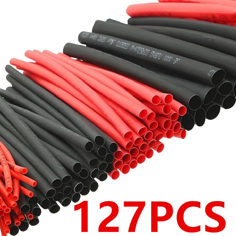 127pcs Black Red Heat Shrink Tubing 2 1 Assortment Polyolefi