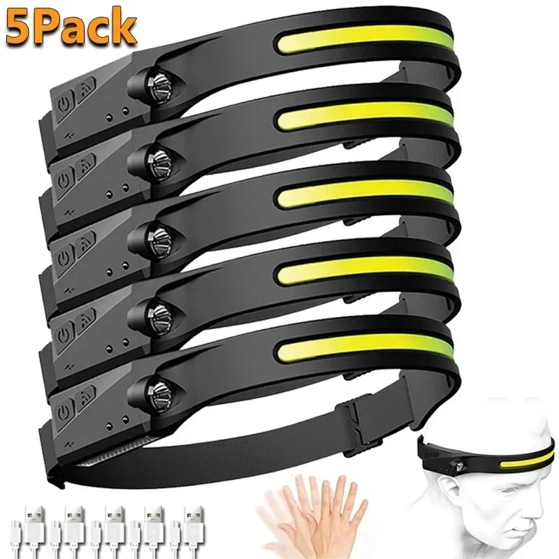 Sensor Headlamp LED Head Flashlight Rechargeable Headlight H