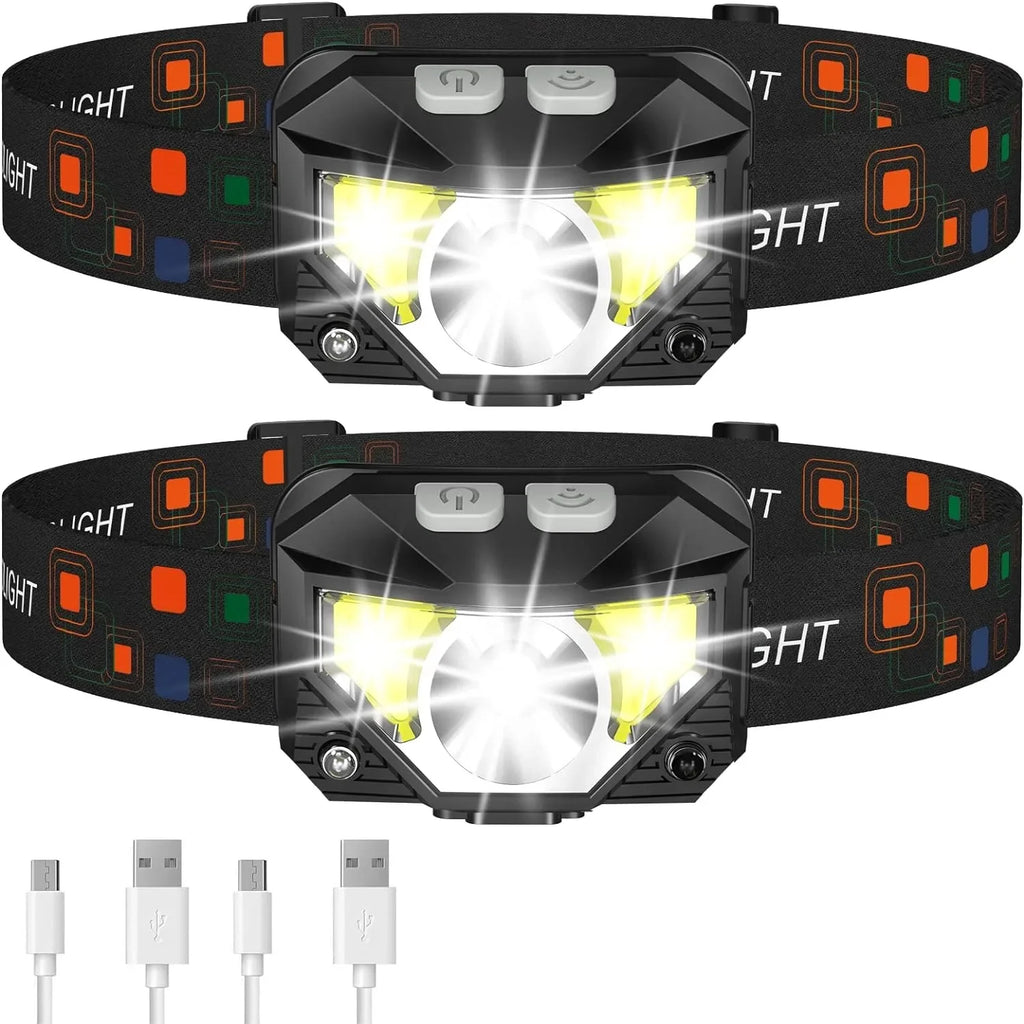 Headlamp Flashlight 1200 Lumen Ultra-Light Bright LED Rechar