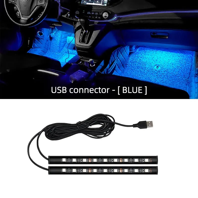 Car Neon Light Foot Light LED Interior Decoration Backlight Cigarette Lighter 5V USB Atmosphere Lamp Vehicle Accessories