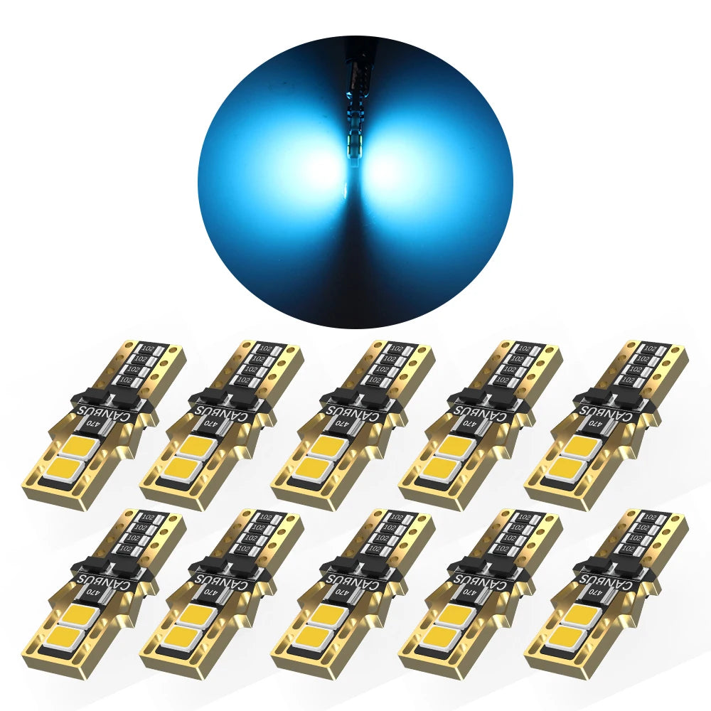 BMTxms 10/8/6/4/2Pcs Canbus T10 W5W 194 Led Car Interior Light Car Lamp Purple Warm White Ice Blue For Bmw VW AUDI Seat Renault