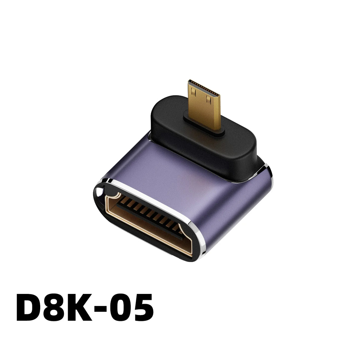 360 Degree Angled U-shaped L Converter Mini HDMI Male to HDMI-compatible 2.1V Female Extension 4K 5K 3D UHD 8K 60Hz Adapter