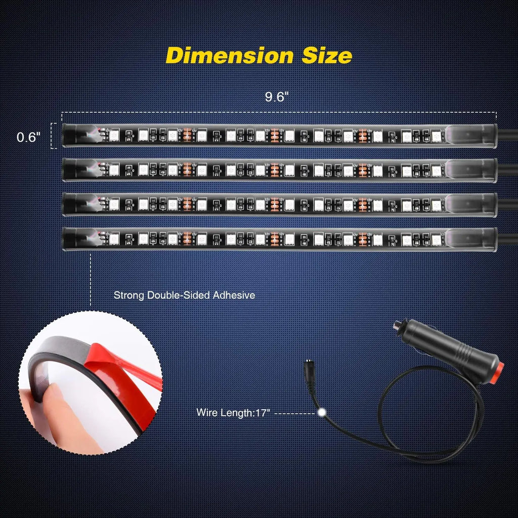 Nilight - TR-06 4PCS 48 LED Interior Lights DC 12V Multicolo