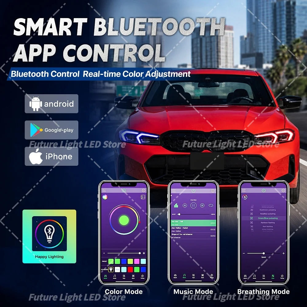 DRL Boards Angel Eyes APP Control Multicolor Daytime Running Lights Module RGBW for BMW G28 G21 G20