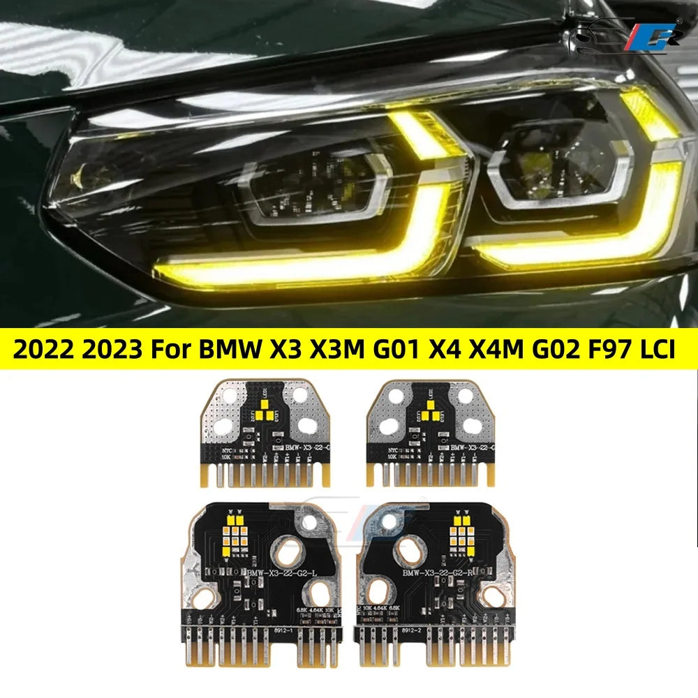 Angel Eye DRL LED Boards For 2022 2023 BMW X3 X3M G01 X4 X4M G02 F97 LCI Headlight Blue Daytime Running Light