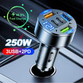 250W 5 Ports Car Charger Fast Charging PD QC3.0 USB C Car Ph