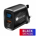 20W USB Type C Charger PD Fast Charging Digital Display Phone Charge Adapter For iPhone Samsung Xiaomi Quick Charge Wall Charger