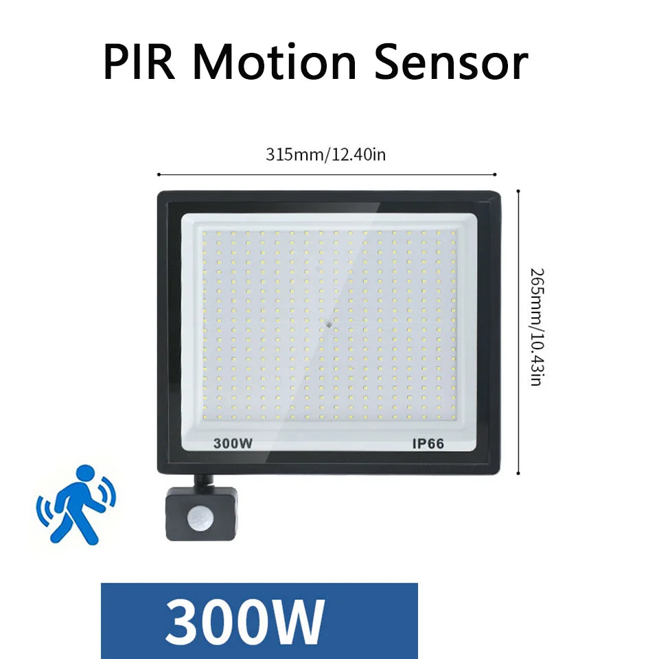 LED Floodlight Motion Sensor AC220V AC110V 10W-300W Waterproof Outdoor Projector Exterior Spotlight Outdoor lamp Wall Reflector