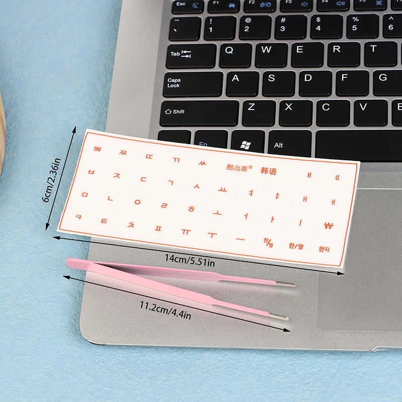 Korean German Transparent Tear Off Keyboard Stickers Universal Laptop Desktop Single Film Engraved Keycap Replacement Sticker