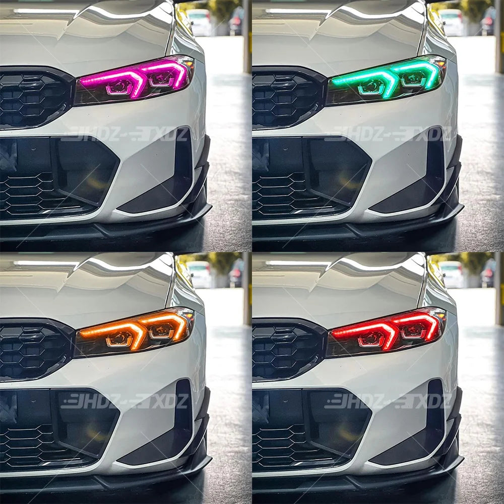 DRL LED Chips Yellow Amber Blue Light For BMW 3 Series G20 G21 G28 LCI 22-24 US LED Headlight Daytime Running