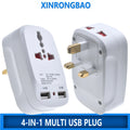 Universal International Plug Adapter 2 USB Charging Port Wor