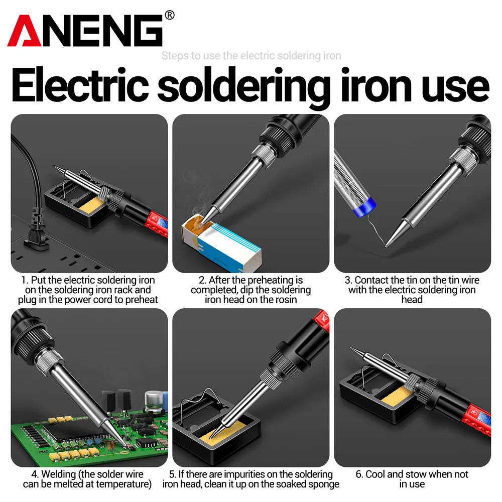 ANENG SL106 Electric Soldering Iron 110V/220V Adjustable Tem