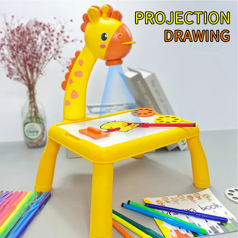 Kid s LED Projector Drawing Table Mini Toy Painting Set Tabl