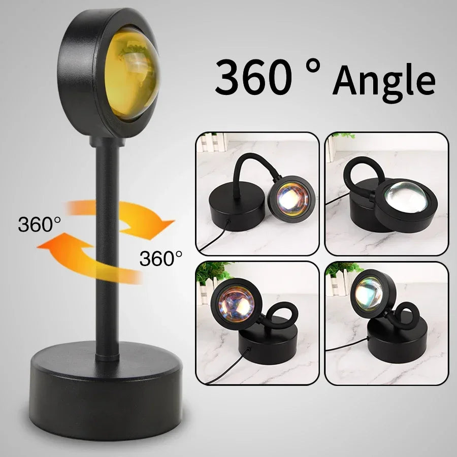 USB Sunset Lamp Sunset Projector Mood Light Living Room Bedr
