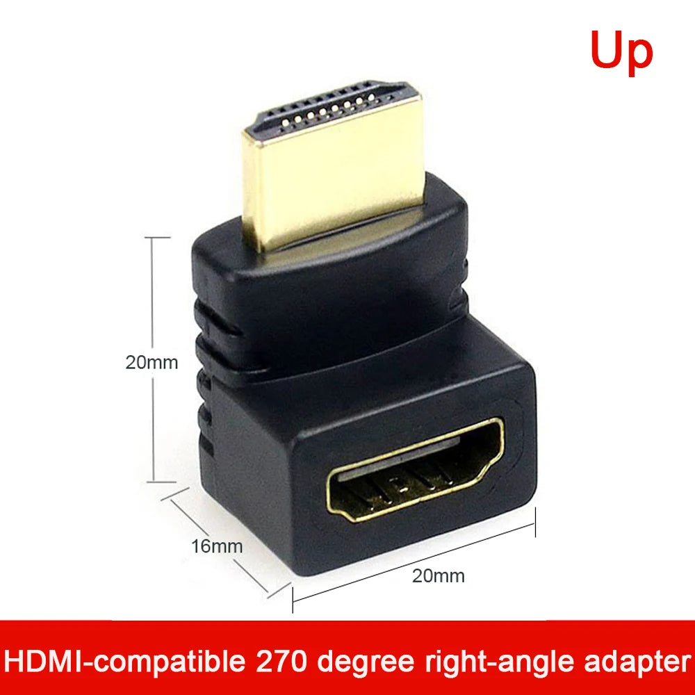 HDMI-Compatible Adapter 90 270 Degree Right Angle Male to Fe