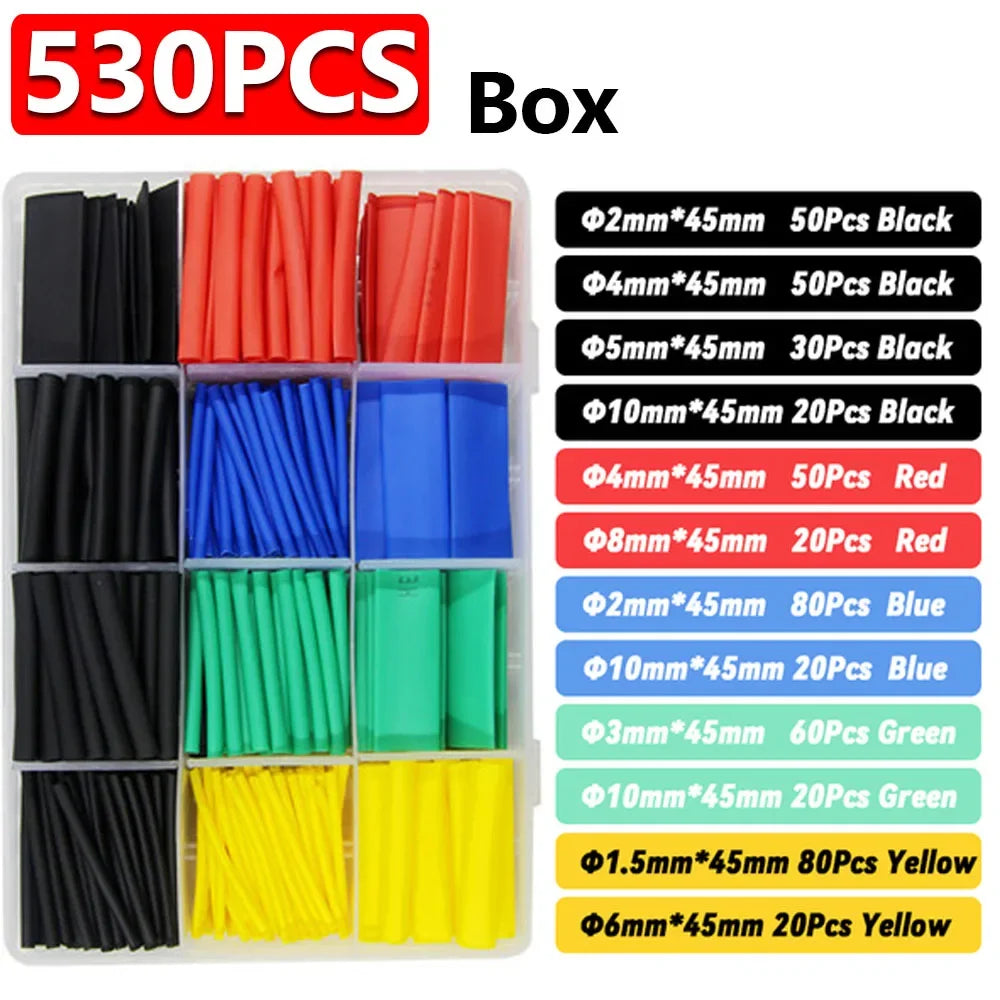 127-1060 pcs 2 1 Heat Shrink Tube Shrinking Assorted Polyolefin Insulation Sleeving Wire Cable Sleeves Wrap