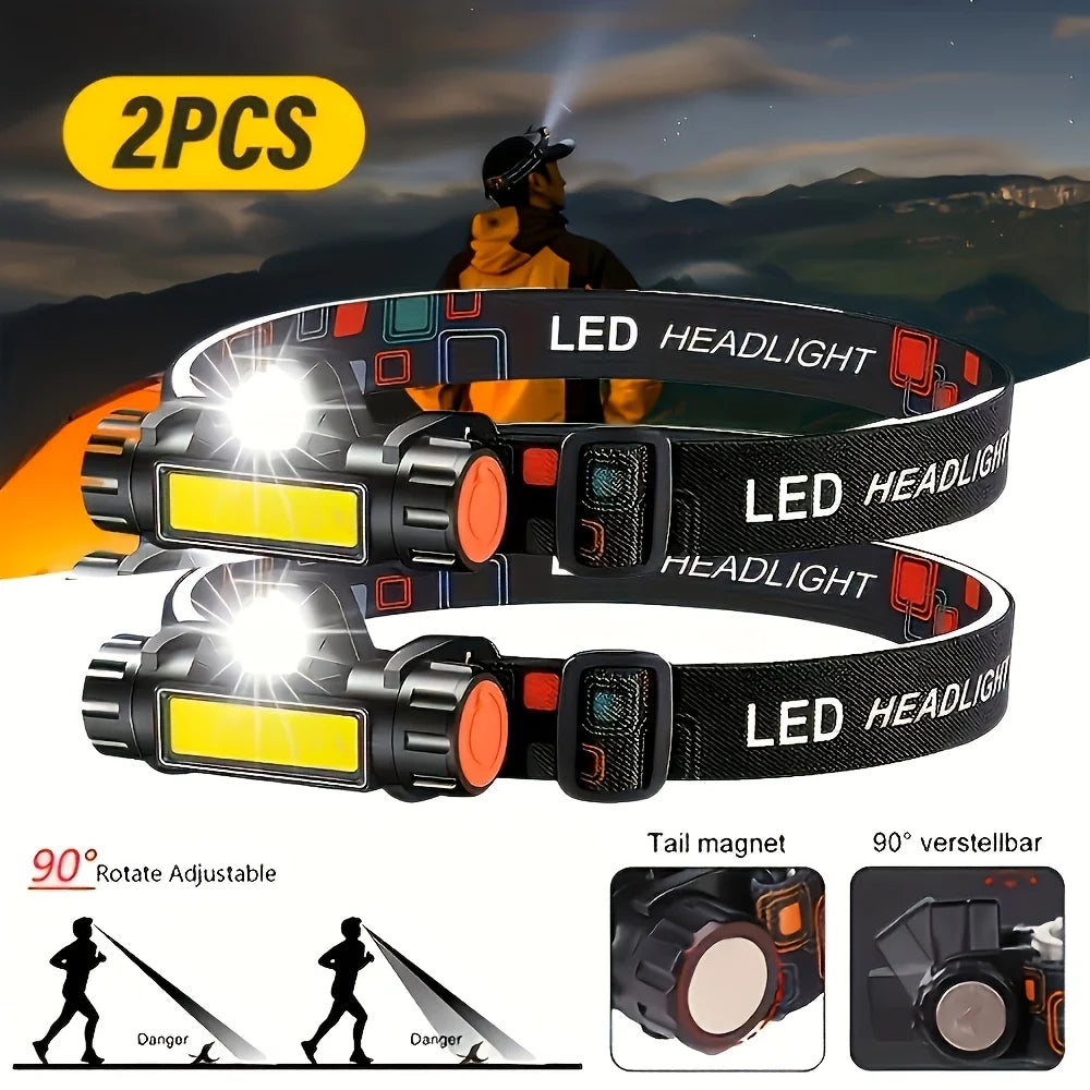 1-5PCS Rechargeable COB LED Headlamp Strong Magnetic Powerfu