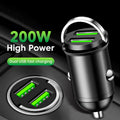 Dual USB Car Phone Charger 200W QC3.0 USB Fast Charging Car 