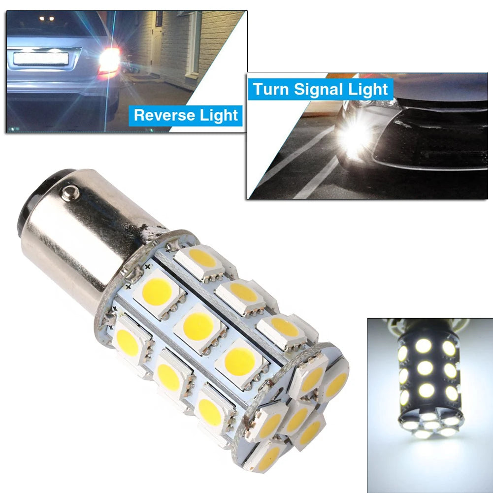 For Car Boats Replacement White 27-SMD BA15D Cabin Marine Bo