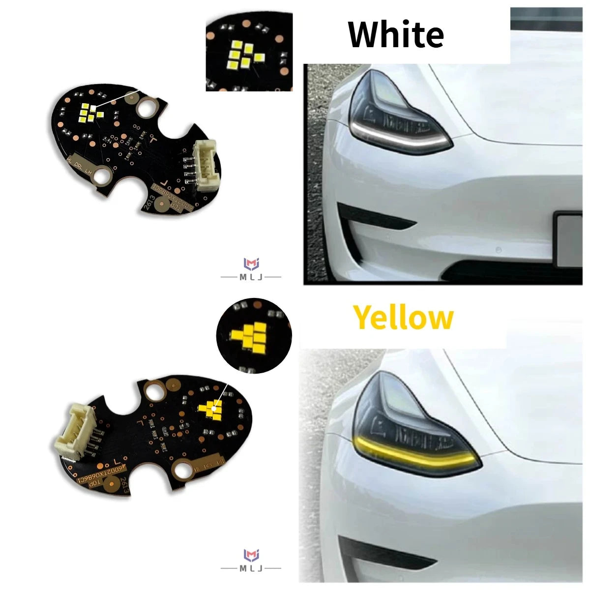 Angel Eye LED DRL Light Source PCB Chip Board Headlight Spare Replacement Parts For Tesla Model 3 Model Y